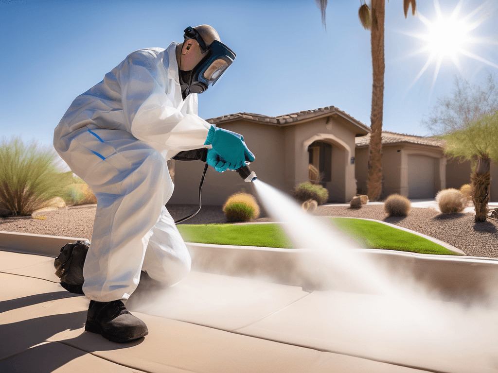 Exterior landscaping pest control treatment